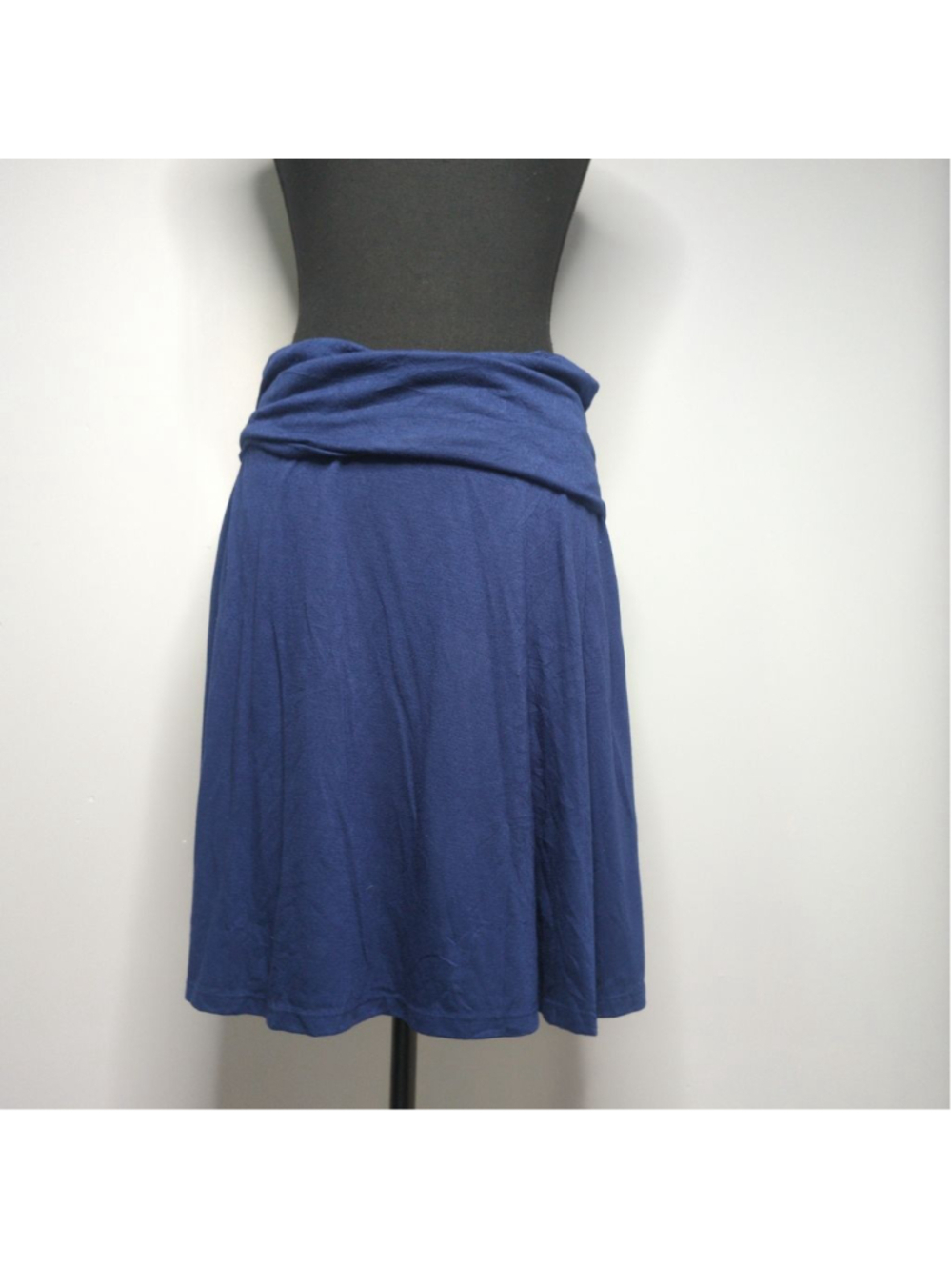 Old Navy Navy Blue Fold Over Waistband Knit A-Line Skirt M - Picture 2 of 8